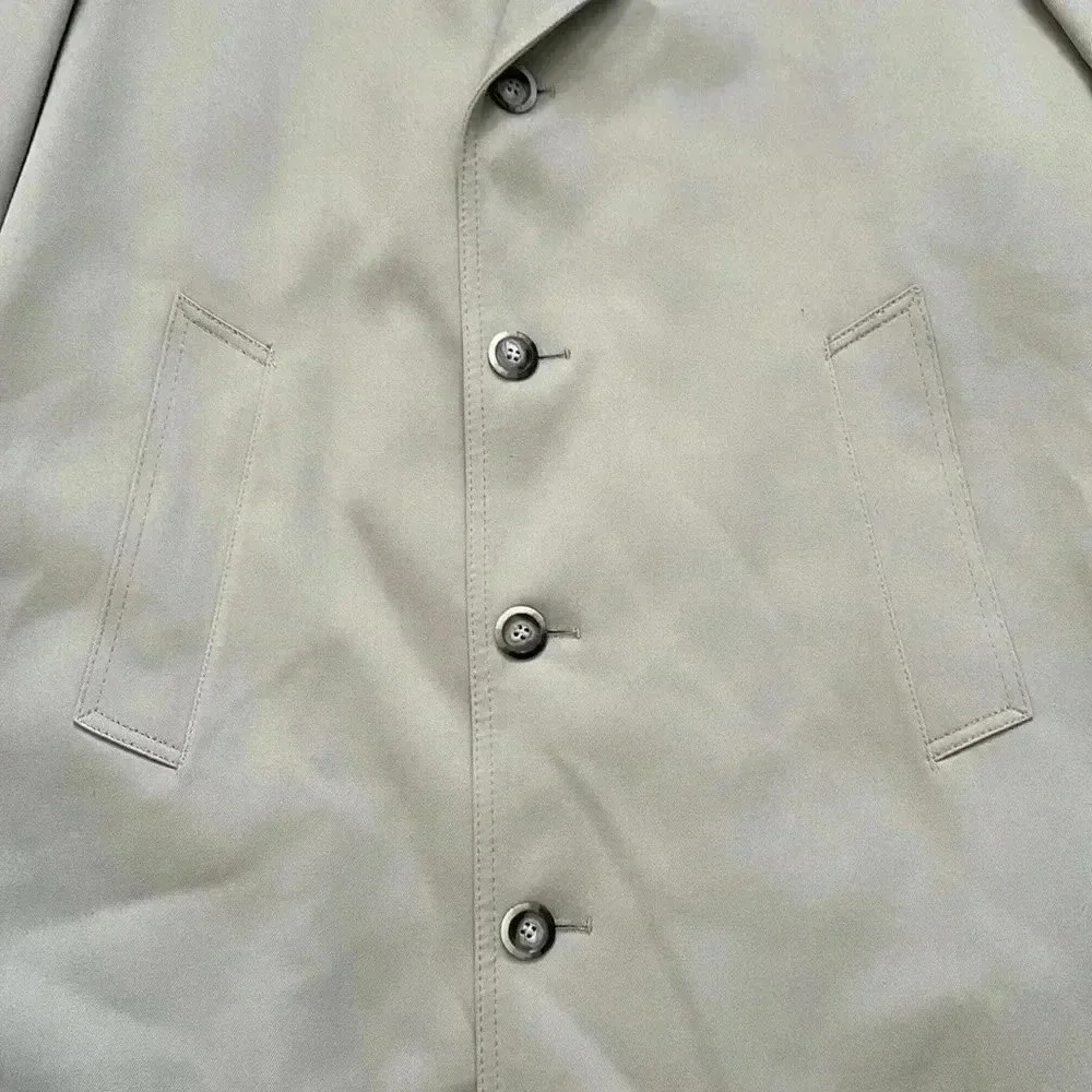 Vintage London Fog Cream Trench Coat with Silk and Fleece Line 42 Long